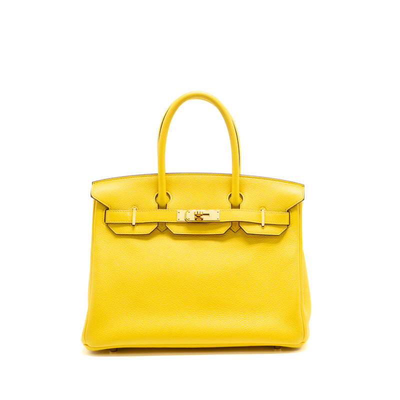 Hermes Birkin 30 Taurillon Novillo Jaune De Naples GHW Stamp D