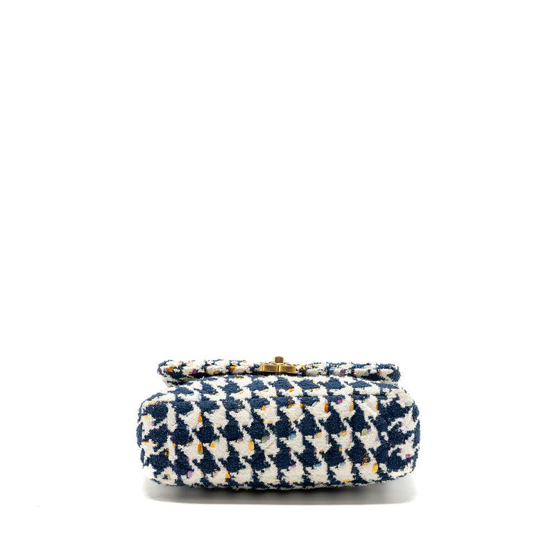 Chanel small 19 bag fabric multicolour blue / white multicolour hardware