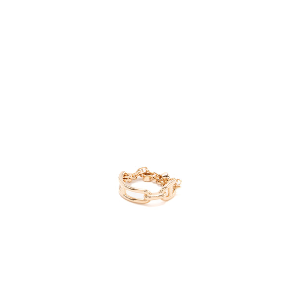Hermes size 51 Chaine d'ancre Chaos ring, small model rose gold diamonds