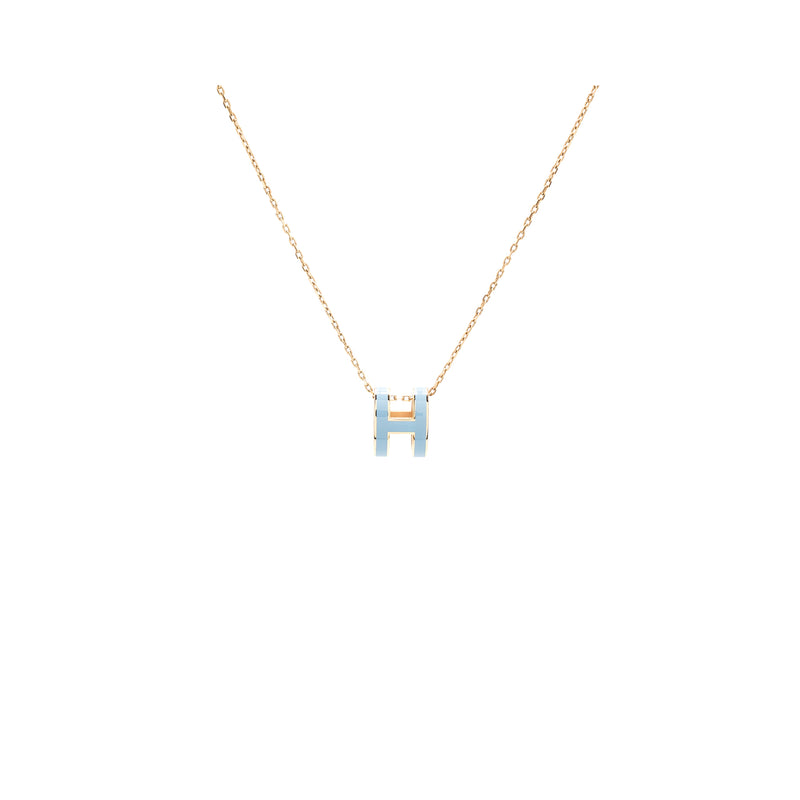 Hermes Pop H Pendant Blue Chardon RGHW