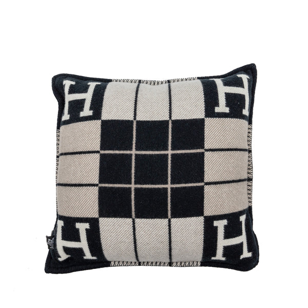 Hermes Avalon Pillow, Small Model Ecru/ Gris Fonce