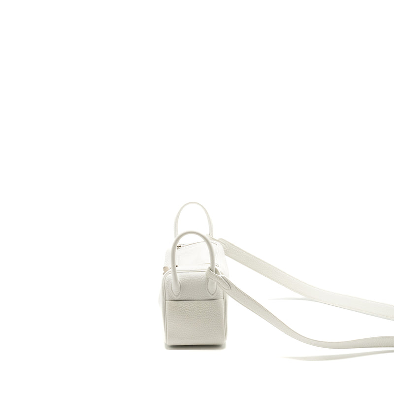 Hermes Mini Lindy Clemence New White SHW Stamp B