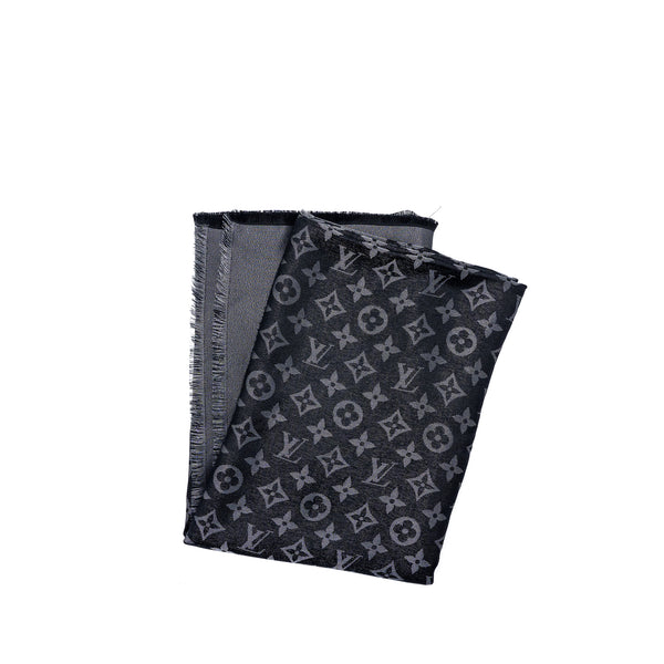 Louis Vuitton monogram shawl black / silver