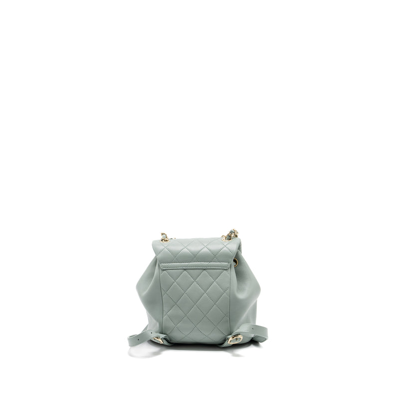 Chanel 23C Mini Duma Backpack Calfskin Light Grey LGHW (Microchip)