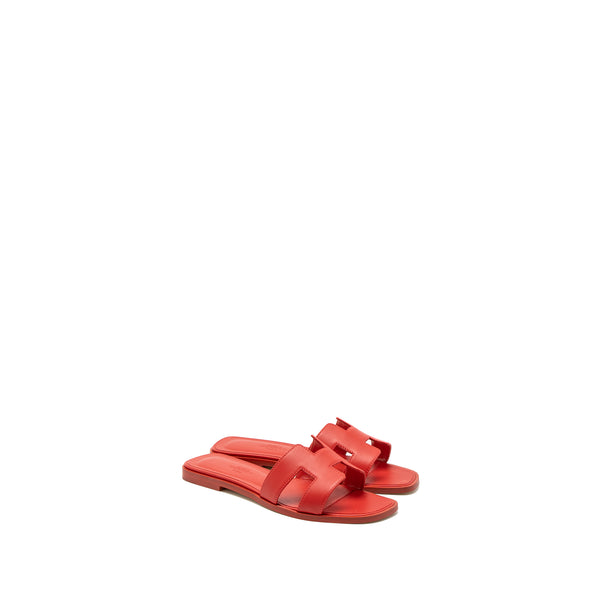 Hermes Size 36 Oran Sandals Box Red