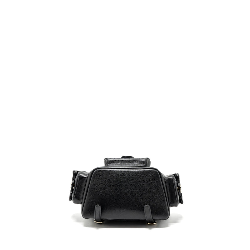 Chanel 23k triple pocket backpack caviar black LGHW (microchip)