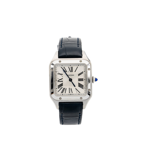 Cartier Santos-Dumont Watch, Small Model, Steel Case with Alligator Strap Model: CRWSSA0023