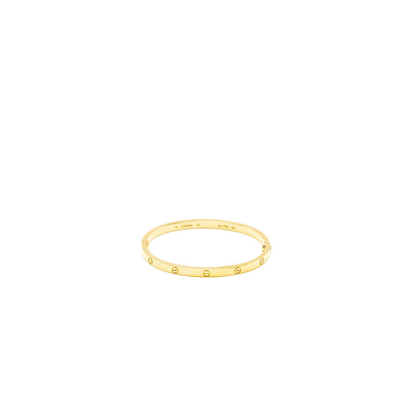 Cartier Size 15 Love Bracelet Small Model Yellow Gold