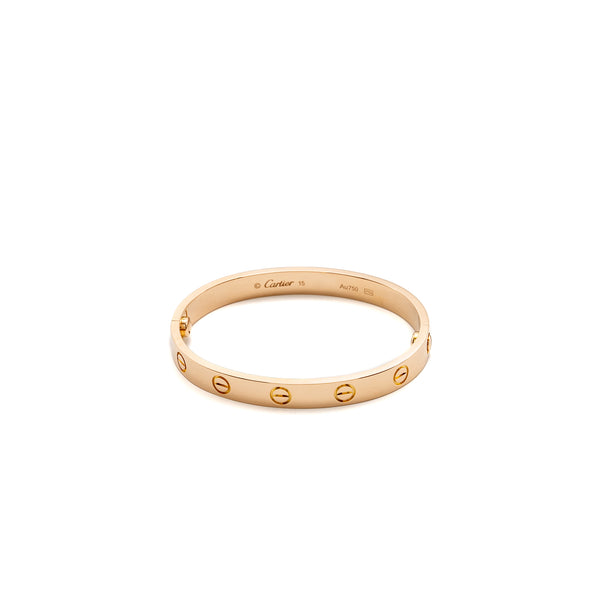 Cartier Size 15 Love Bracelet Rose Gold