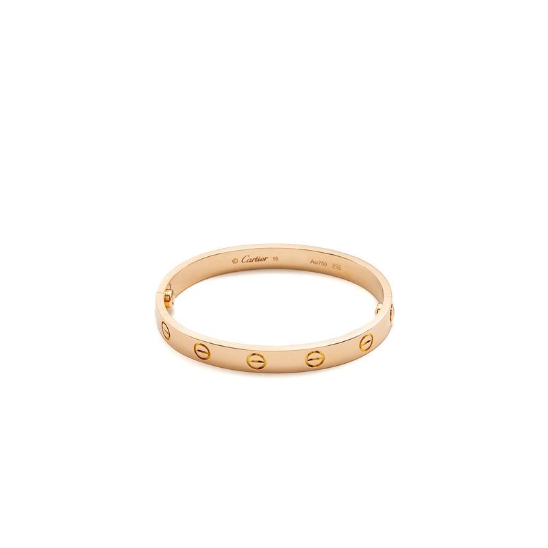 Cartier Size 15 Love Bracelet Rose Gold