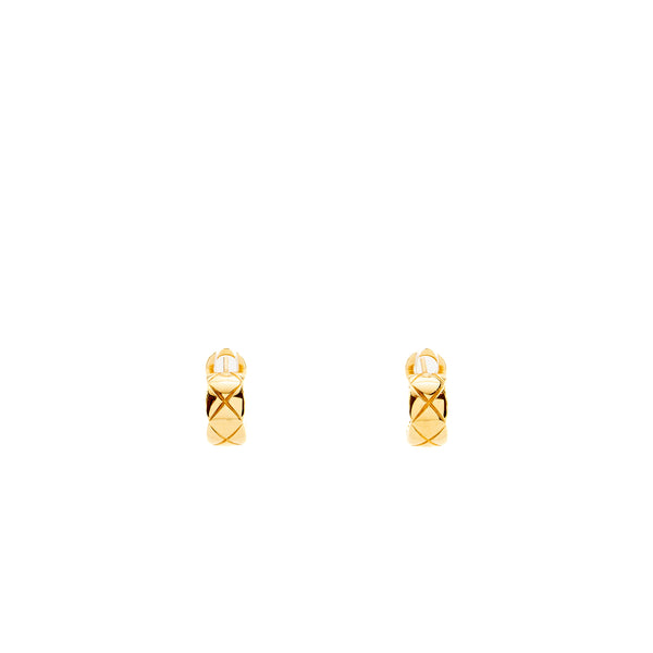 Chanel Coco Crush Earrings Quilted Motif, 18k Yellow Gold