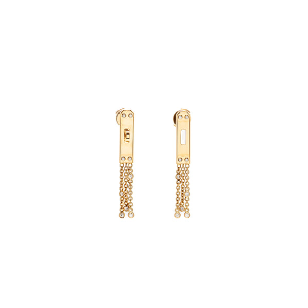 Hermes Kelly Gavroche Earrings rose gold, diamonds