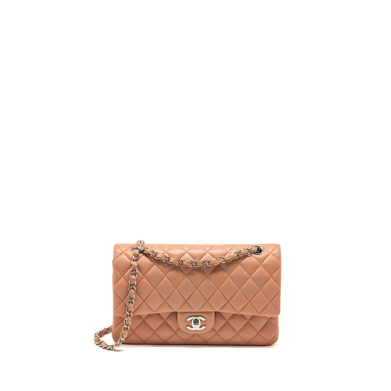 Chanel Medium Classic Double Flap Bag Lambskin Pink SHW (Microchip)