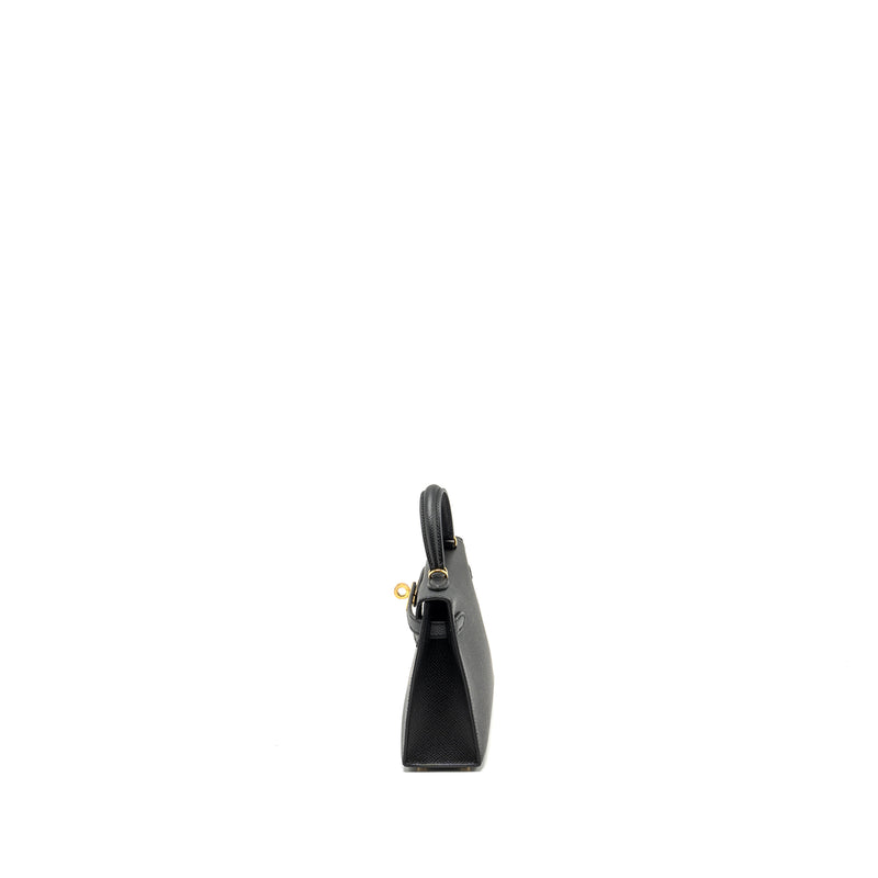 Hermes Mini Kelly II Epsom Black GHW Stamp B