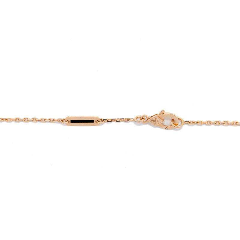 Van Cleef & Arpels 2023 Alhambra Holiday Limited Pendant Silver Obsidian AU750 Rose Gold Diamond