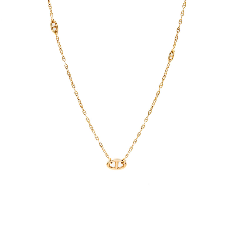 Hermes Farandole long necklace rose gold