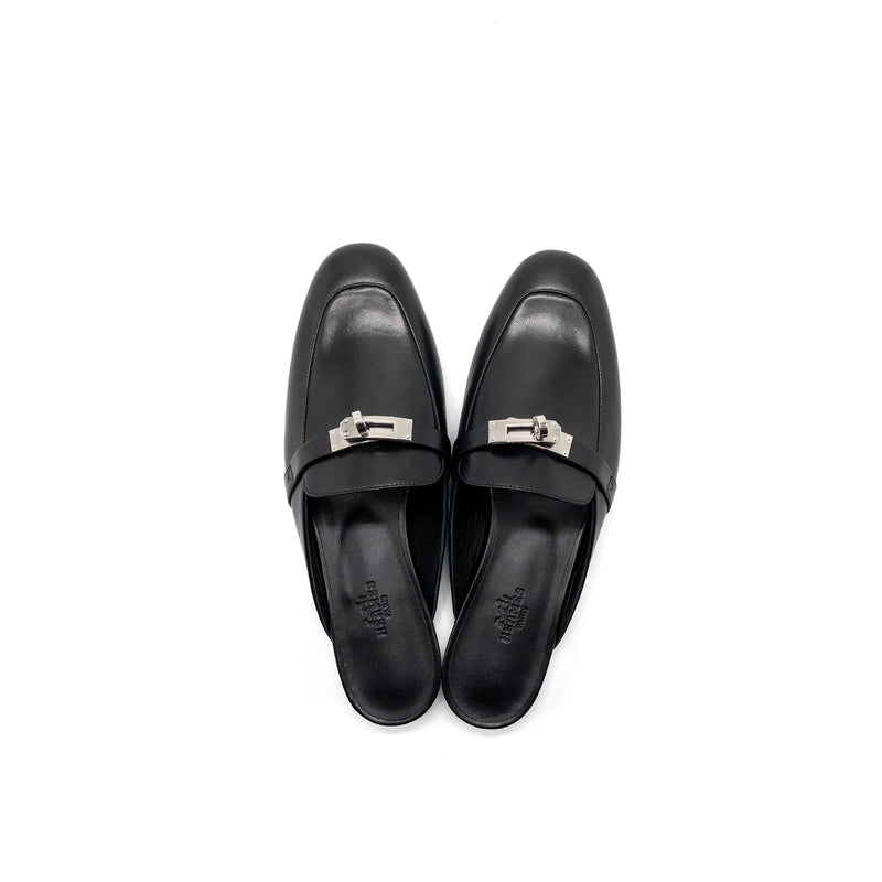 Hermes size 38 oz mule calfskin black SHW