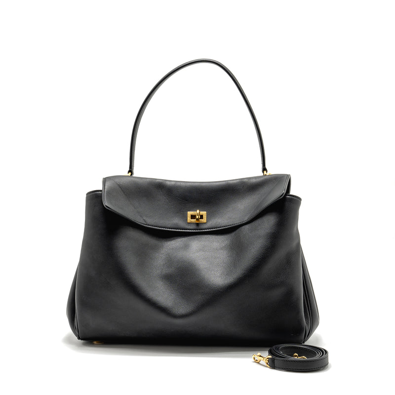 Balenciaga Medium Rodeo Handbag Smooth Calfskin Black GHW