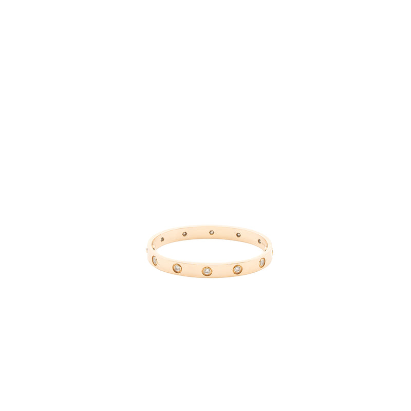 Cartier size 15 love bracelet rose gold with 10 diamonds