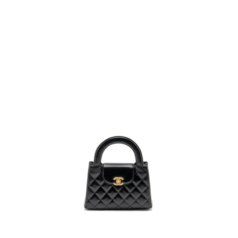 Chanel Mini Kelly Shopping Tote Bag Calfskin Black GHW (Microchip)