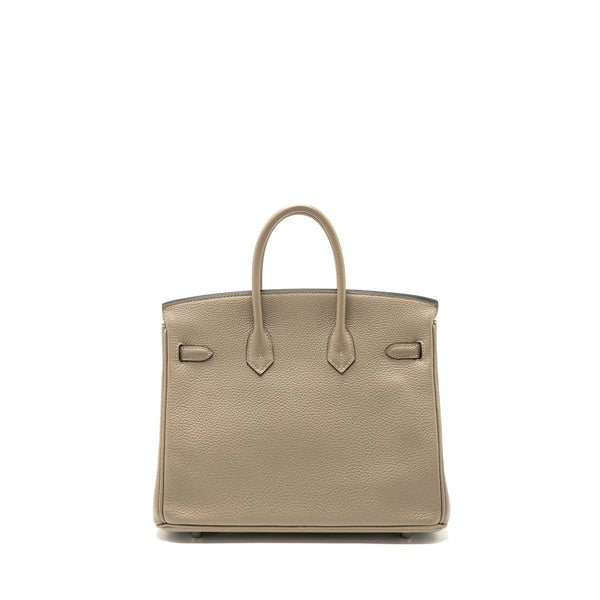Hermes Birkin 25 Togo 81 Gris Tourterelle SHW Stamp Square N
