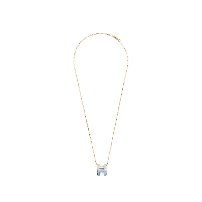 Hermes Pop H Pendant Blue Chardon RGHW