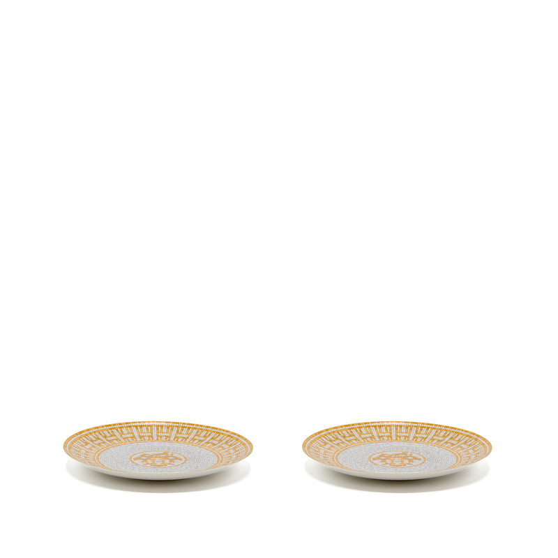 Hermes mosaique au 24 gold desert plate (2 in a set)