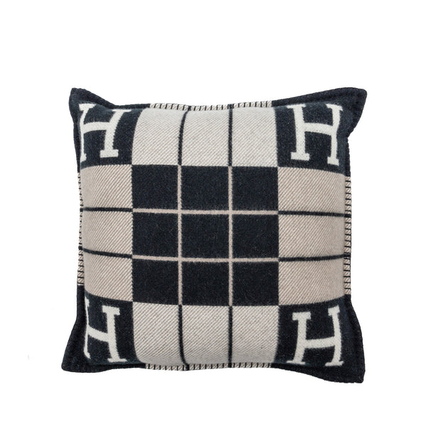 Hermes Avalon Pillow, Small Model Ecru/ Gris Fonce