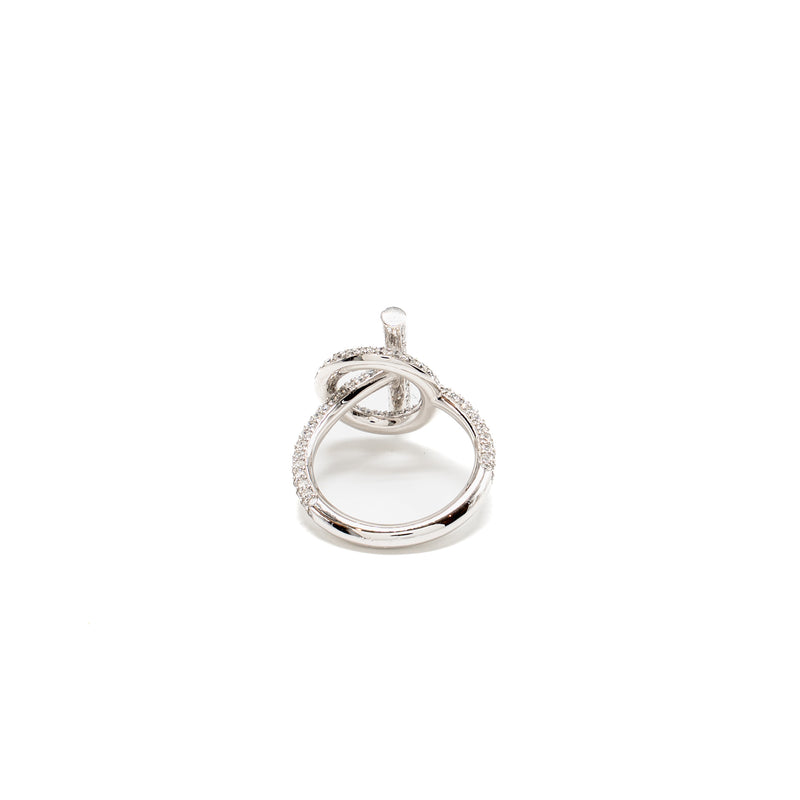 Hermes Size 51 Echappee Hermes Ring, Large Model White Gold Diamonds