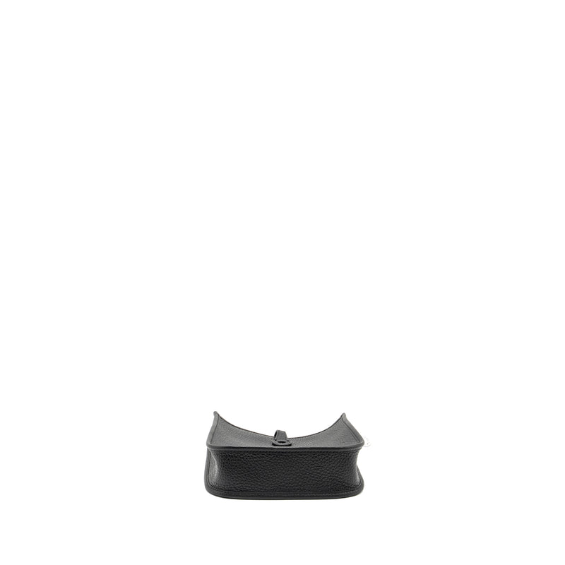 Hermes Mini Evelyne Clemence Black with Black/Ebene Strap GHW STAMP B