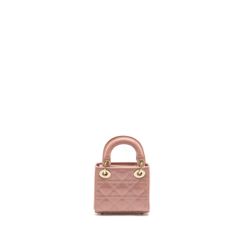 Dior Micro Lady dior patent leather dark pink LGHW