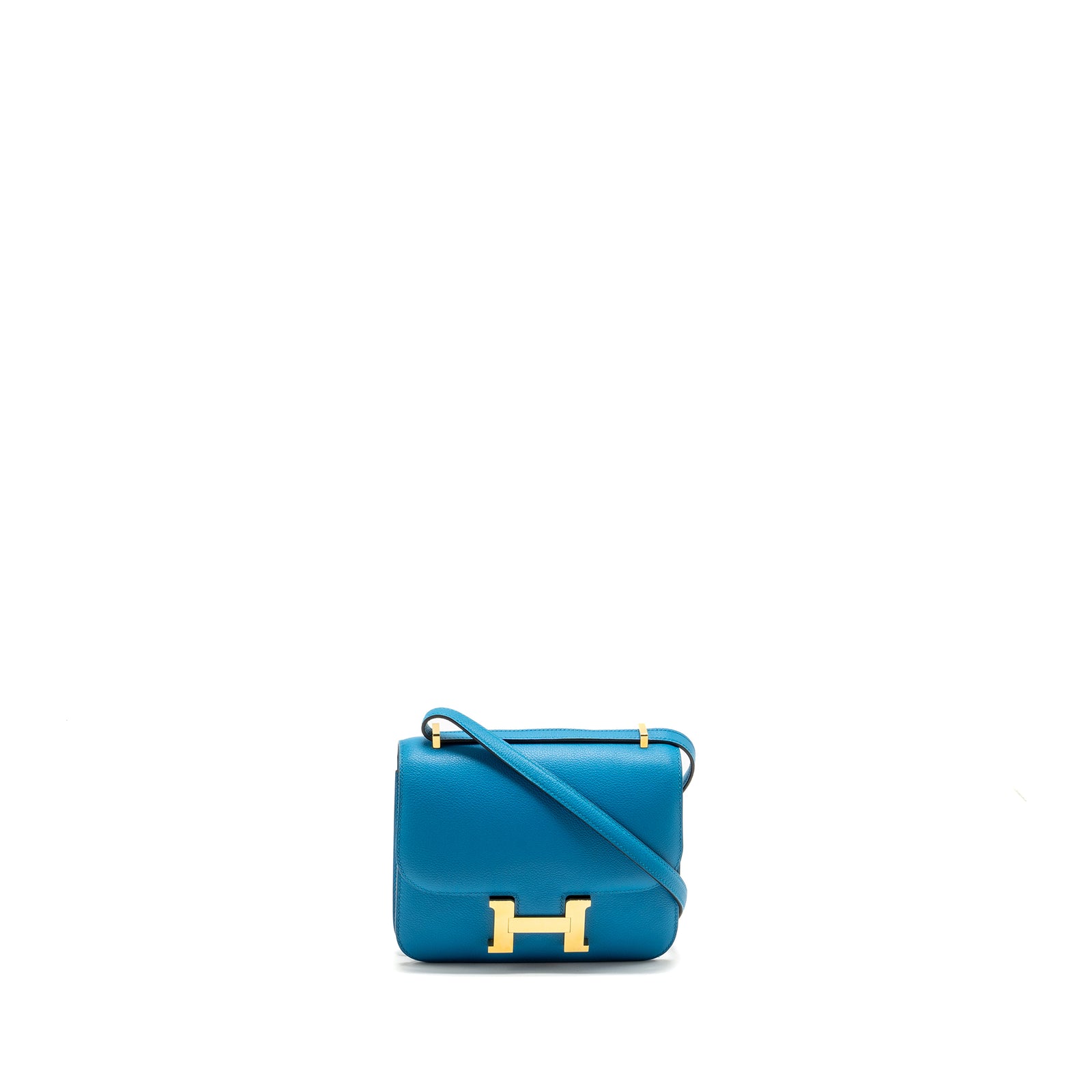 【レアカラー】BYER ハイコット ブルー Hermes Mini Constance Evercolor B3 Bleu Zanzibar GHW Stamp A