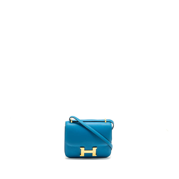 Hermes Mini Constance Evercolor B3 Bleu Zanzibar GHW Stamp A