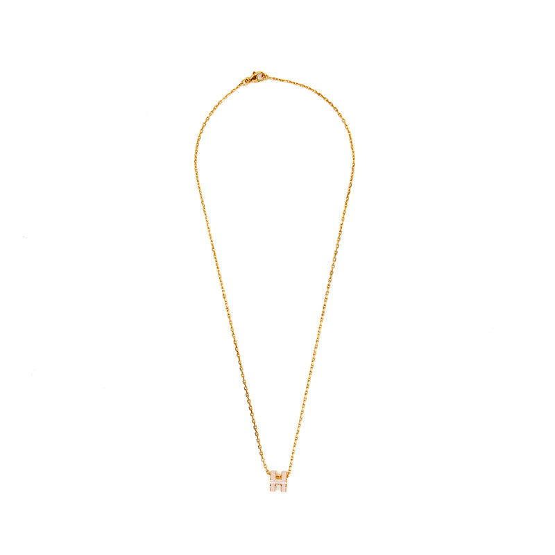 Hermes Mini Pop H Pendant Rose Dragee RGHW