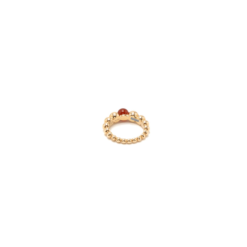 Van Cleef & Arpels Size 50 Perlee Variation Ring Carnelian Rose Gold