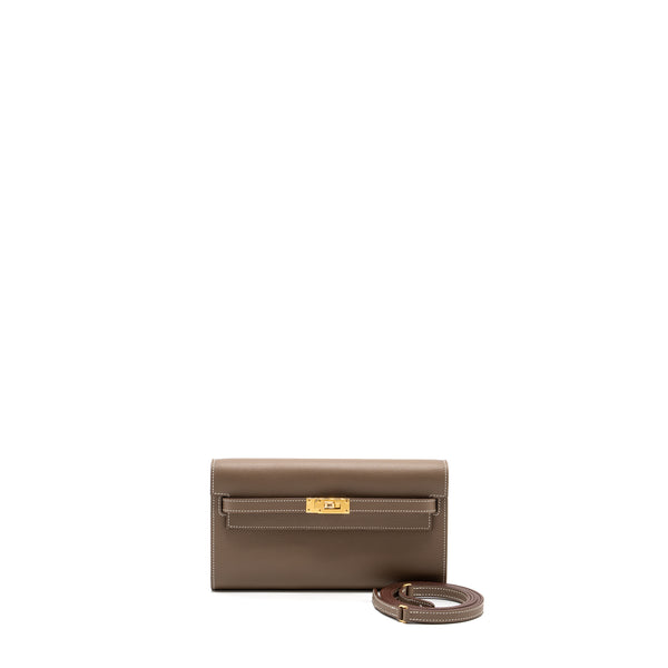 Hermes Kelly to go Evercolor Etoupe GHW Stamp B