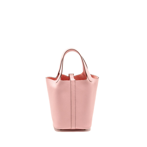 Hermes Picotin 18 Lock bag clemence rose sakura SHW stamp B