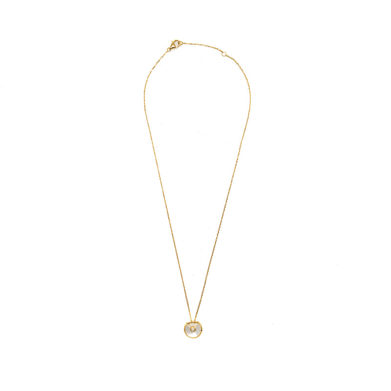 Cartier Amulette De Cartier Nekclace, XS Model, White Mother Of Pearl Rose Gold Diamond
