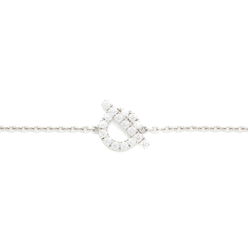 Hermes Size ST Finesse Bracelet White Gold Diamonds