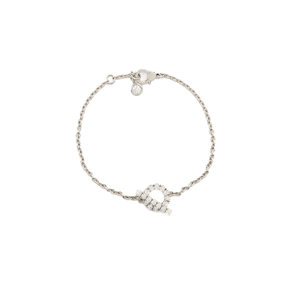 Hermes Size SH Finesse Bracelet White Gold Diamonds