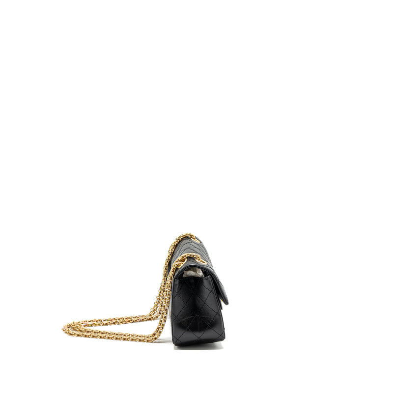 Chanel Mini 2.55 Reissue Aged Calfskin Black Brushed GHW(microchip)
