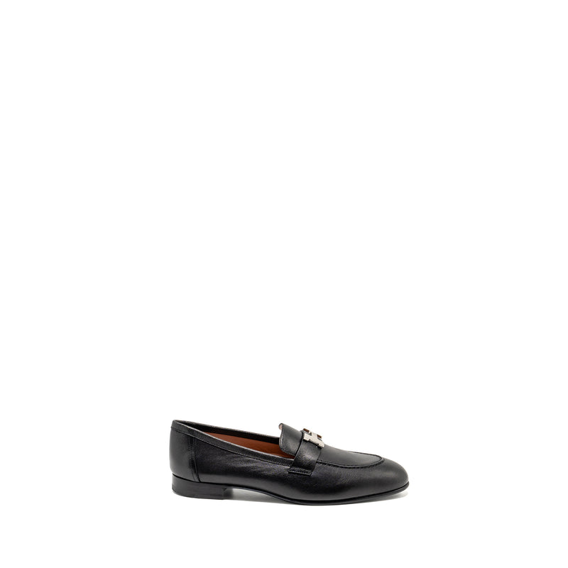 Hermes Size 38 Mocassin Paris Loafer Chevre Black SHW