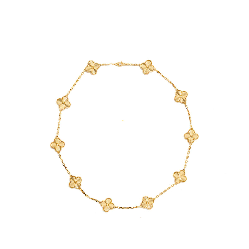 Van Cleef & Arpels Vintage Alhambra Necklace 10 Motifs, Yellow Gold
