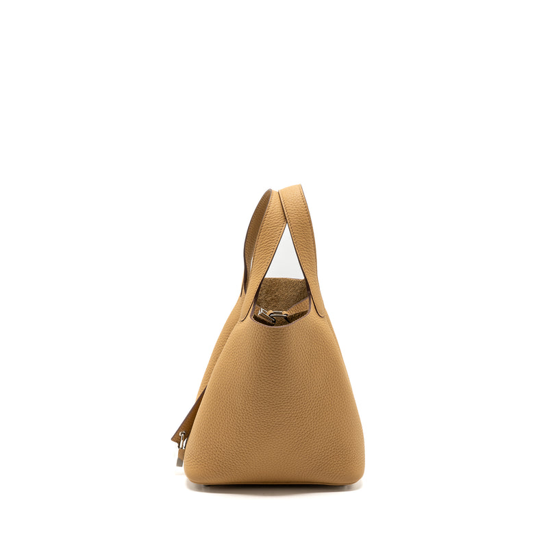 Hermes Picotin 18 Lock Bag Clemence 4B Biscuit SHW Stamp B
