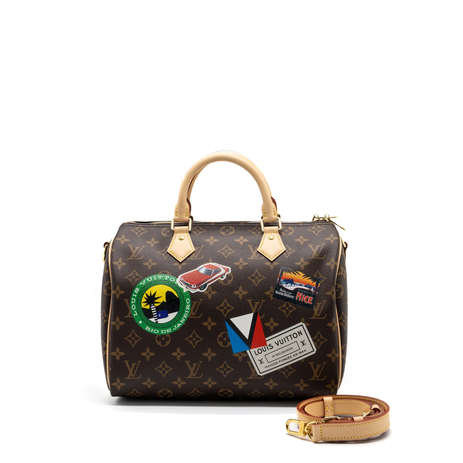ルイヴィトン　World Tour ワールドツアー Louis Vuitton Speedy Bandouliere 30 My LV World Tour Monogram Canvas G
