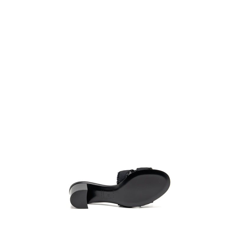 Hermes size 37 Oasis sandal canvas black