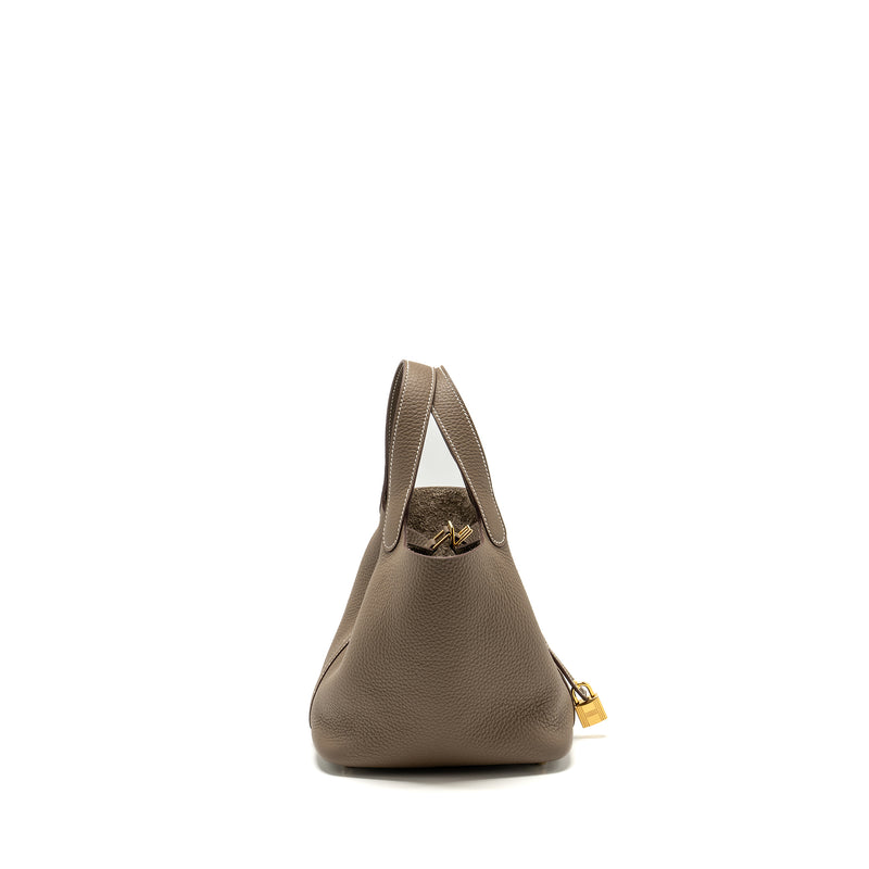 HERMES Picotin 18 Lock Bag Clemence Etoupe GHW Stamp B