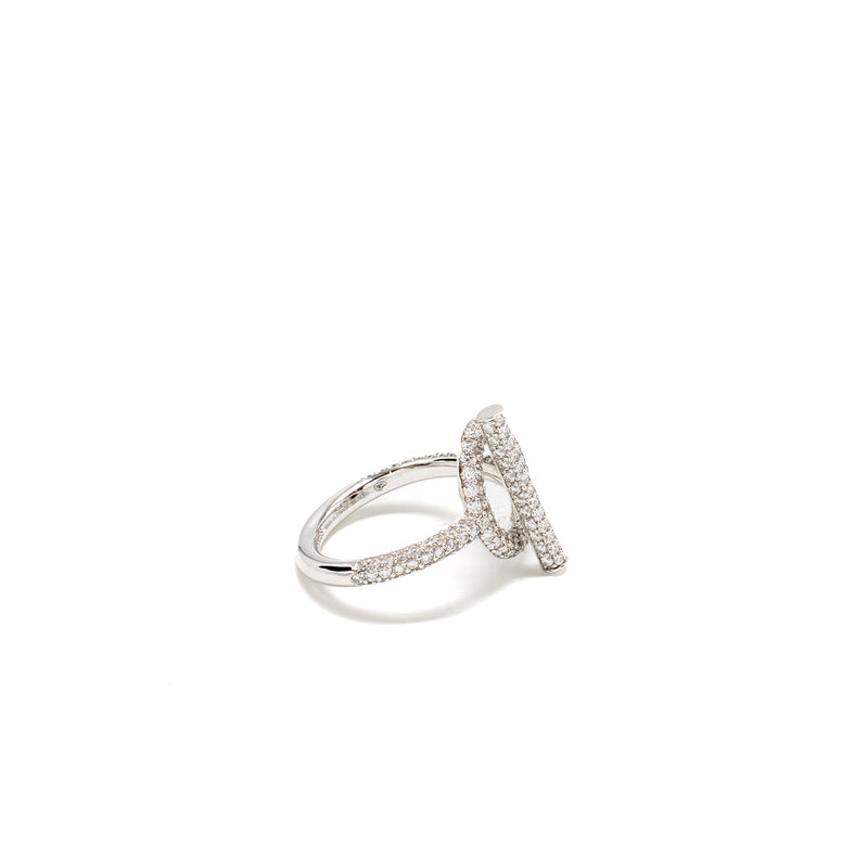 Hermes Size 51 Echappee Hermes Ring, Large Model White Gold Diamonds