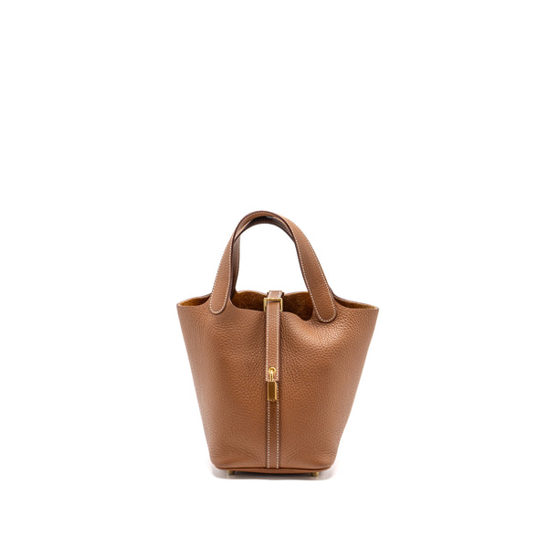 Hermes picotin 18 lock bag clemence gold GHW  stamp Z