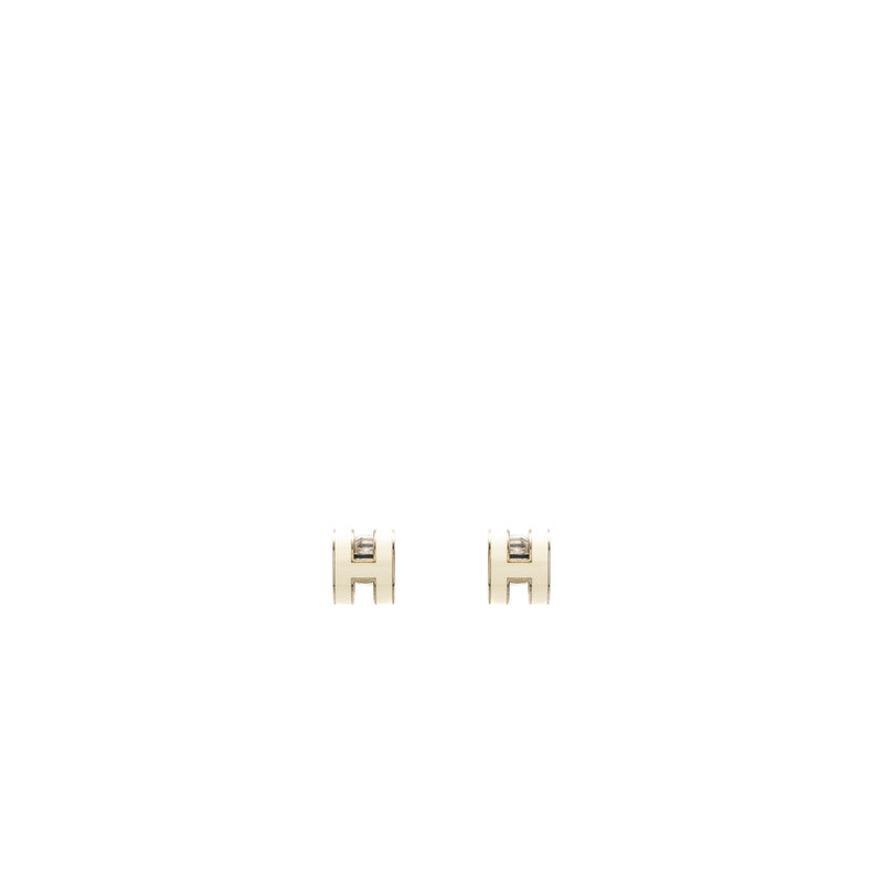 Hermes pop H earrings blanc SHW